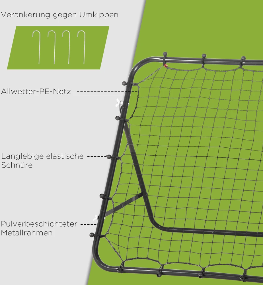 Aosom Futbolo rebounderis, 84 x 84 cm, juodas