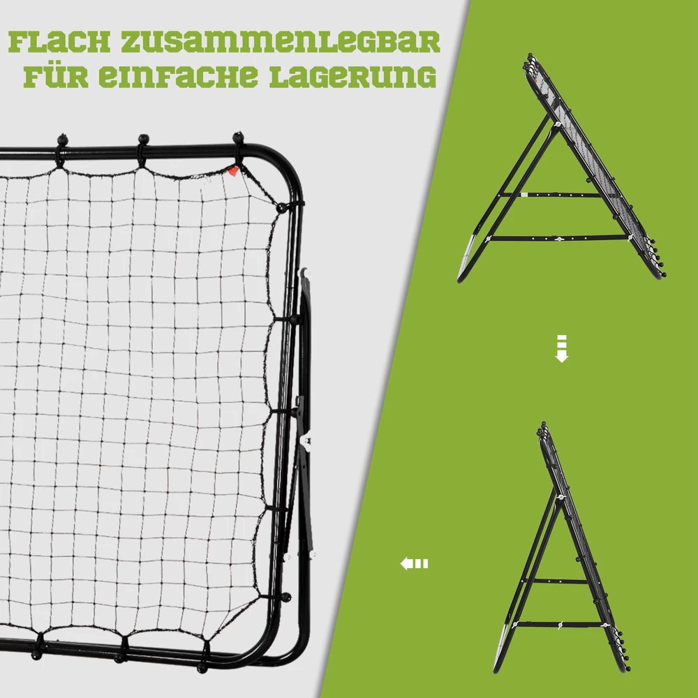 Aosom Futbolo rebounderis, 84 x 84 cm, juodas