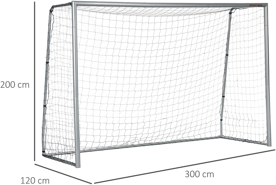 Aosom Futbolo vartai, pilki, 300 x 120 x 200 cm