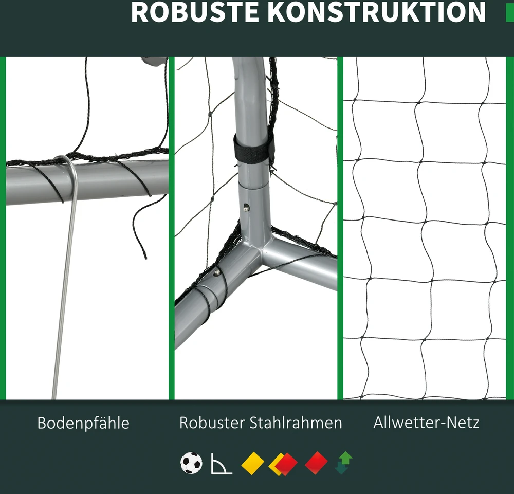Aosom Futbolo vartai, pilki, 300 x 120 x 200 cm