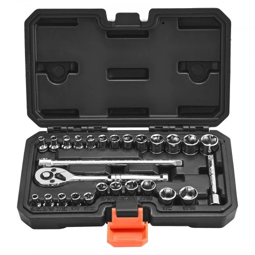 VEVOR Galvučių ir terkšlės rinkinys XL3269, 27 dalių, 6,35 mm, CR-V plienas