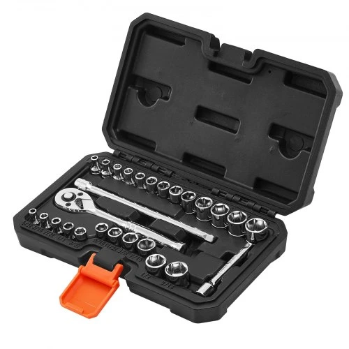 VEVOR Galvučių ir terkšlės rinkinys XL3269, 27 dalių, 6,35 mm, CR-V plienas