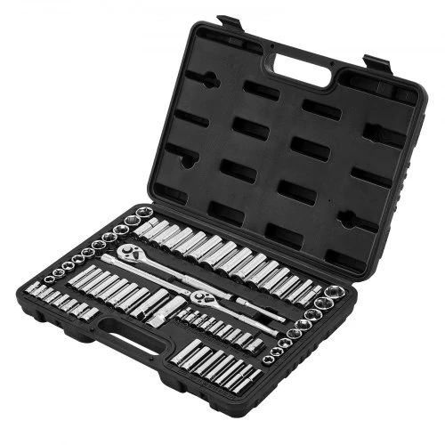 VEVOR Galvučių ir terkšlių rinkinys XL3266, 69 dalių, 9,5 ir 6,4 mm, CR-V legiruotas plienas