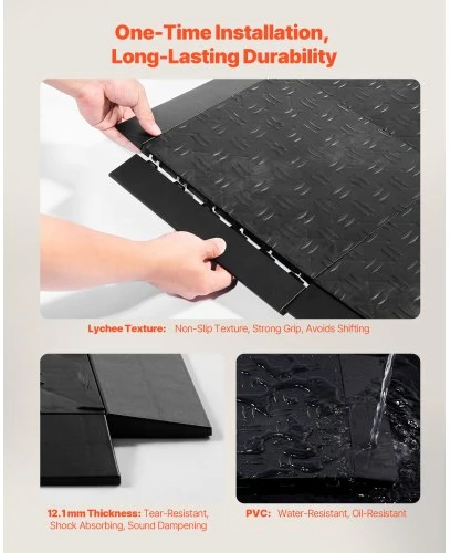 VEVOR Garažo grindų perėjimo kraštų rinkinys JQ-BHM, 15 vnt., PP, juodas, 31 x 6 x 1 cm