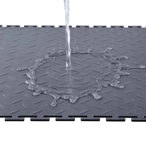 VEVOR Garažo grindų plytelės, 8 vnt., PVC, grafito pilkos, 51 x 51 x 0,5 cm
