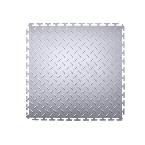 VEVOR Garažo grindų plytelės, jungiamos, PVC, šviesiai pilkos, 8 vnt., 513 x 513 x 5 mm