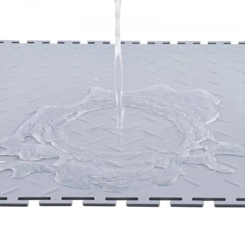 VEVOR Garažo grindų plytelės, jungiamos, PVC, šviesiai pilkos, 8 vnt., 513 x 513 x 5 mm