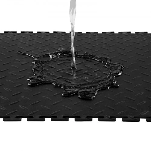 VEVOR Garažo grindų plytelės, PVC, juodos, 8 vnt., 51 x 51 x 0,5 cm