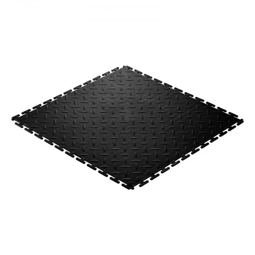 VEVOR Garažo grindų plytelės, PVC, juodos, 8 vnt., 51 x 51 x 0,5 cm