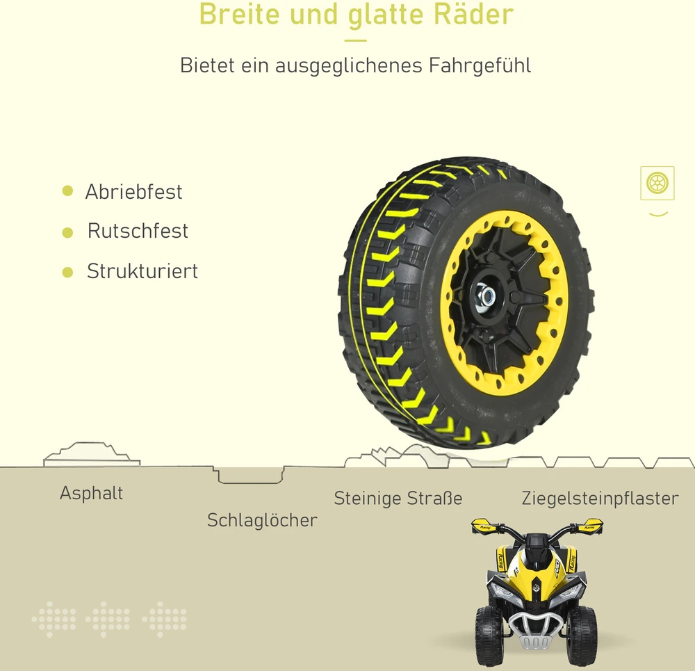 Aosom Geltonas vaikiškas riedantis automobilis, 67,5 x 38 x 44 cm
