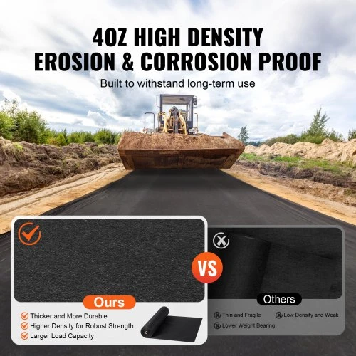 Koduva Geotekstilinė neaustinė piktžolių kontrolės danga VEVOR, 0,9 x 30,5 m, 136 g/m²