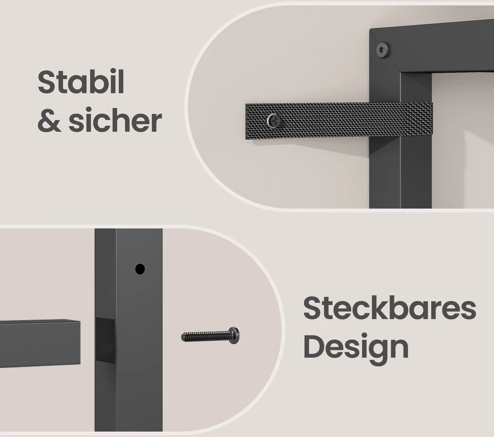 Koduva Gėrimų dėžių stelažas, 2 lygiai 4 dėžėms, su 3 lentynomis, plieno, 36,4 x 70,4 x 180 cm