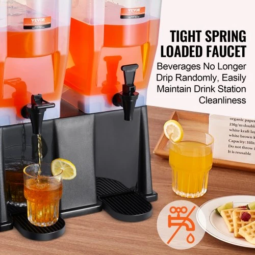 VEVOR Gėrimų dozatoriai su stovu, 11 l x 2, PP plastikas