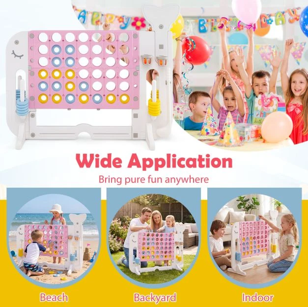 Promotion Giant 4-to-Score žaidimų rinkinys su žiedų mėtymu, rausvas
