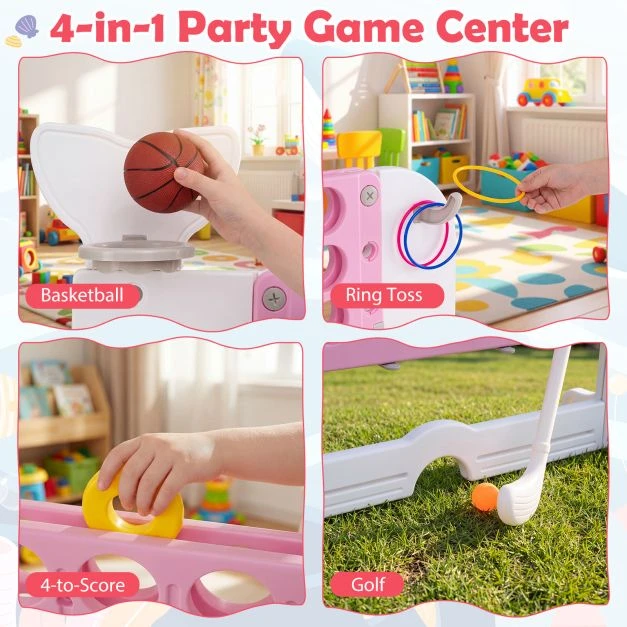 Promotion Giant 4-to-Score žaidimų rinkinys su žiedų mėtymu, rausvas