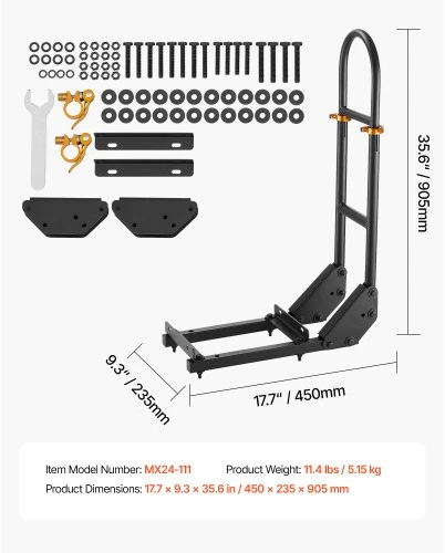 VEVOR Golf cart galinės sėdynės laikiklis MX24-111, juodas, 450 x 235 x 905 mm
