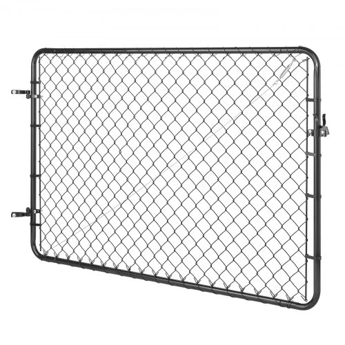 VEVOR Grandininės tvoros varteliai, 183 x 122 cm, reguliuojami, juodi, su PVC danga