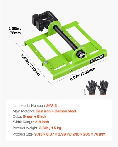 VEVOR Grandininio pjūklo lentpjūvės priedas JHV-8, 5-15 cm, žalia, juoda
