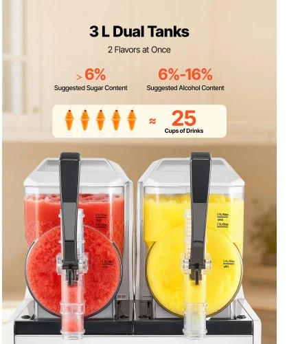 VEVOR Granitos aparatas X-60, 2 x 3 l, 450 W