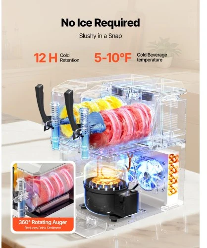 VEVOR Granitos aparatas X-60, 2 x 3 l, 450 W