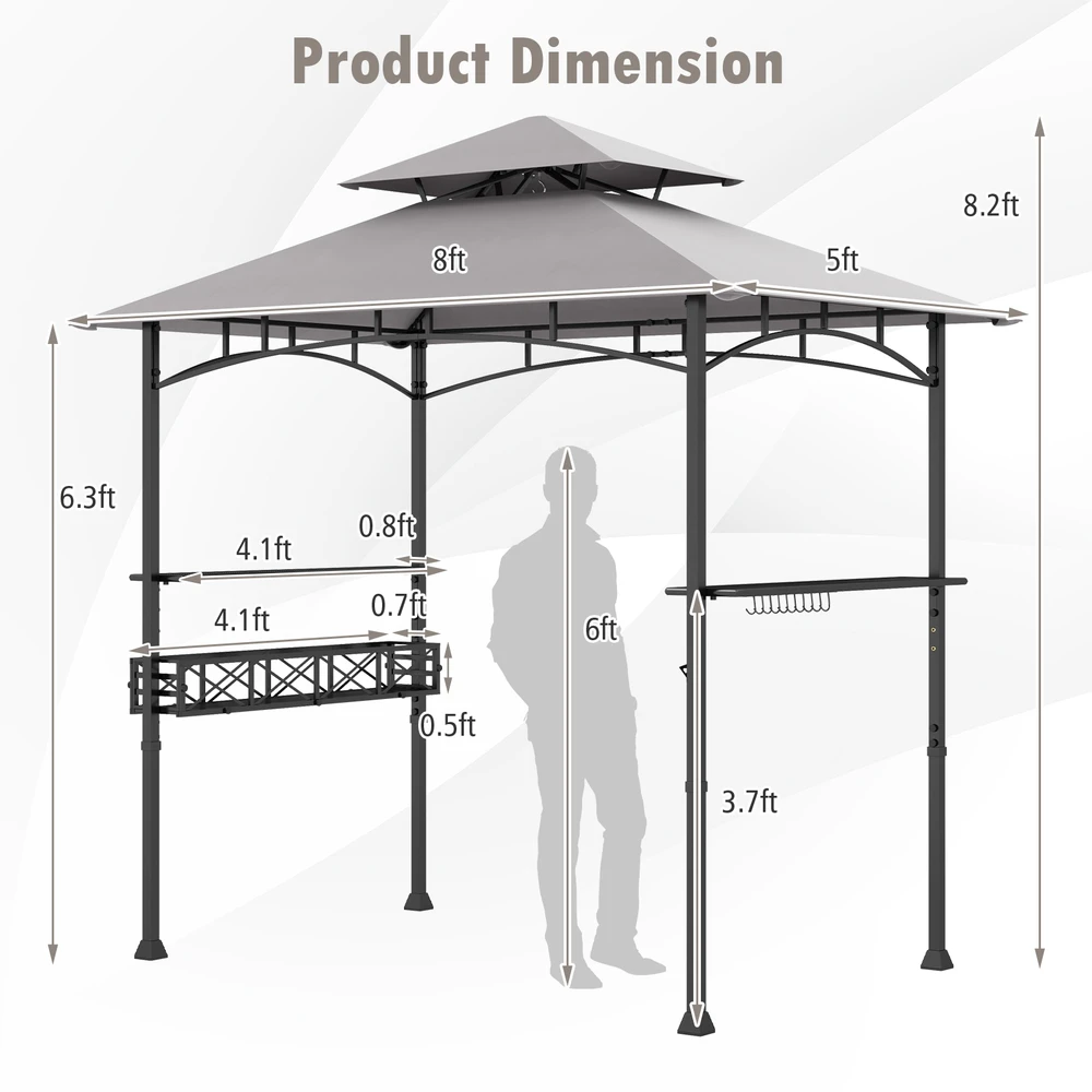 Promotion Grilio pavėsinė 242x153 cm pilka