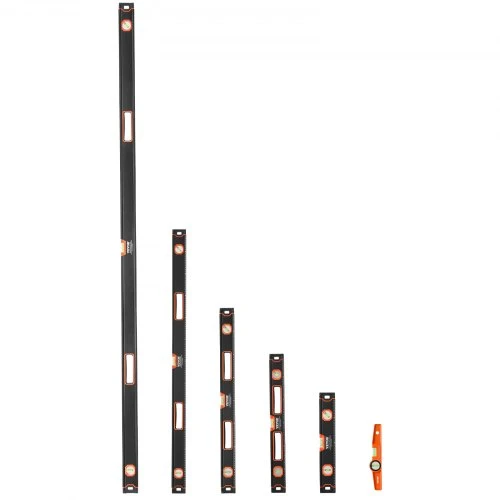 Koduva Gulsčiukų rinkinys VEVOR, 6 vnt., aliuminis, juoda / oranžinė, 25/40/60/80/120/200 cm