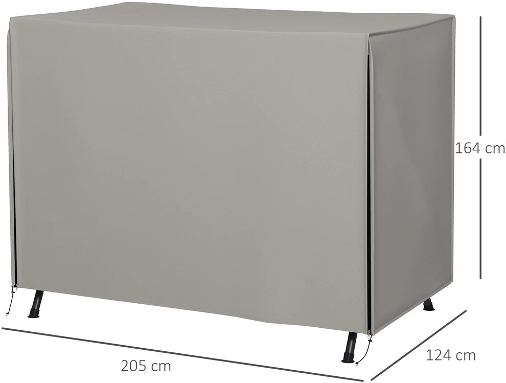 Aosom Gultinės sūpynės uždangalas su Tex-Lock sistema, pilkas, 205 x 124 x 164 cm