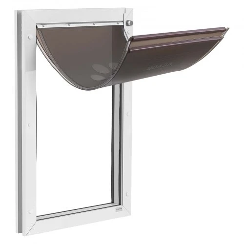 Koduva Gyvūnų durelės VEVOR, XL, baltos, su dvigubomis magnetinėmis sklendėmis ir metaliniu rėmu, 71 x 44 x 8 cm