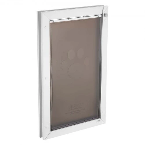 Koduva Gyvūnų durelės VEVOR, XL, baltos, su dvigubomis magnetinėmis sklendėmis ir metaliniu rėmu, 71 x 44 x 8 cm