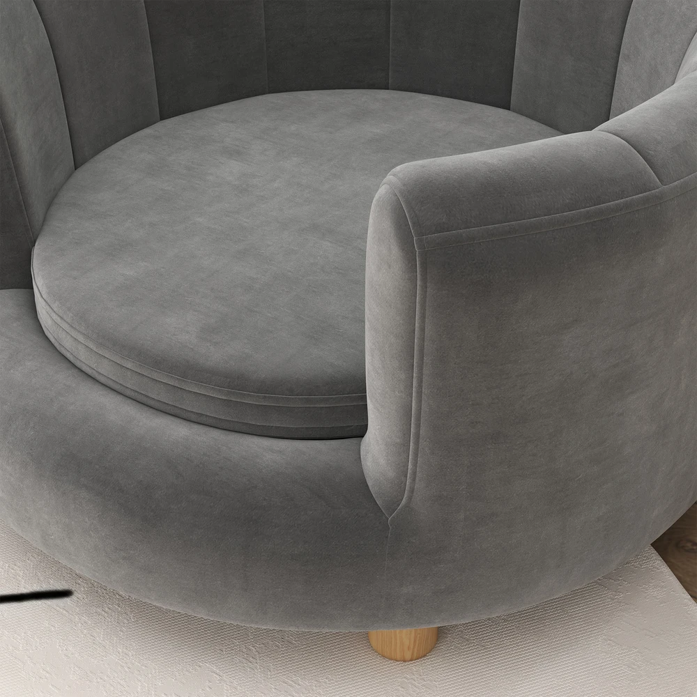 Aosom Gyvūnų sofa šunims ir katėms, medinės kojos, pakelta, pilka, 65 x 64 x 37 cm
