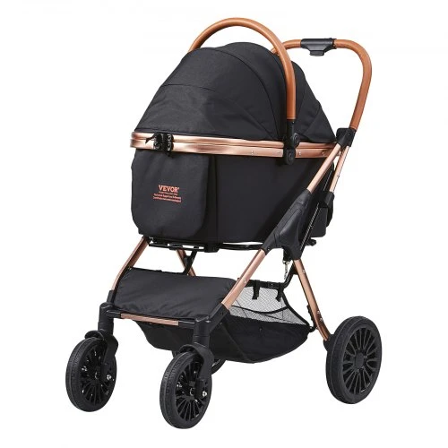 Koduva Gyvūnų vežimėlis VEVOR G10A, 4 ratų, juodas, iki 30 kg, 52 x 27 x 64 cm