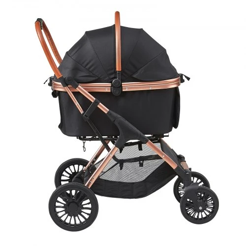 Koduva Gyvūnų vežimėlis VEVOR G10A, 4 ratų, juodas, iki 30 kg, 52 x 27 x 64 cm
