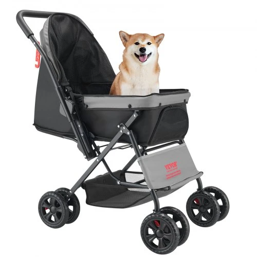 VEVOR Gyvūnų vežimėlis GS303, sulankstomas, 4 ratų, iki 20 kg