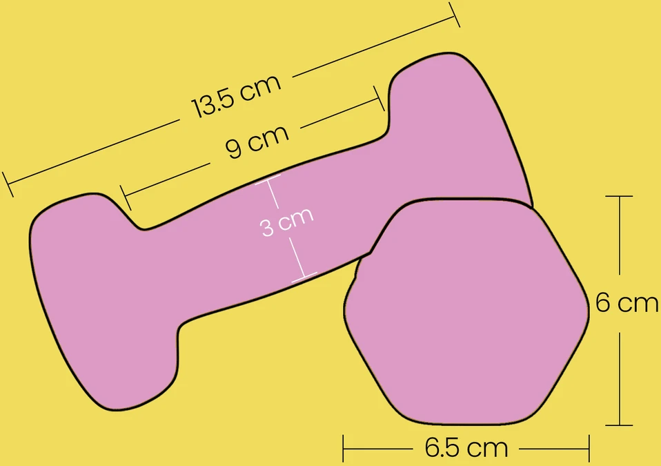 Koduva Hanteliai, 2 vnt. rinkinys, 2 x 1kg, rožiniai, ketaus su neopreno danga