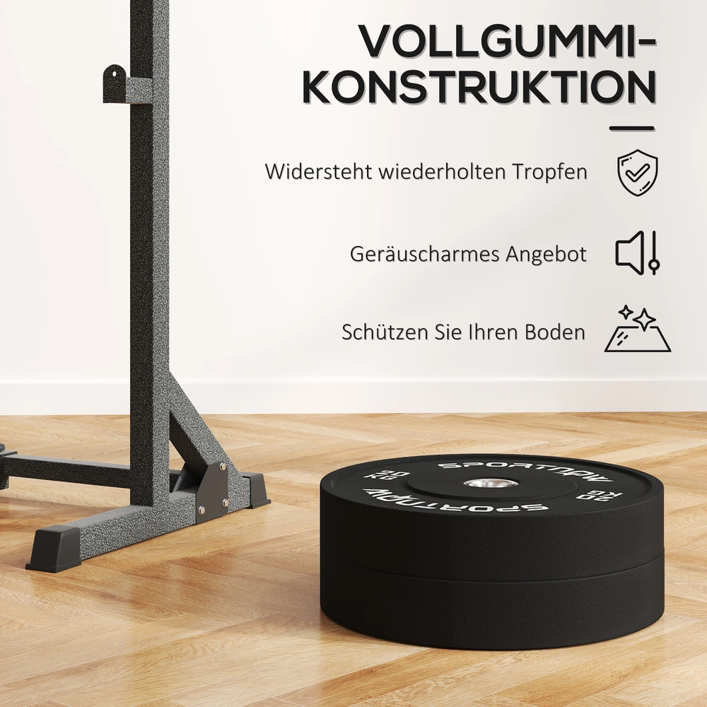 Aosom Hantelių diskų rinkinys, 2 x 20 kg, olimpinis standartas, guma, juodas