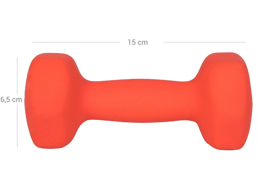 Koduva Hantelių rinkinys, 2 vnt., 2 x 1,5kg, vinilu dengtas ketus, oranžinis, 7 x 15 cm