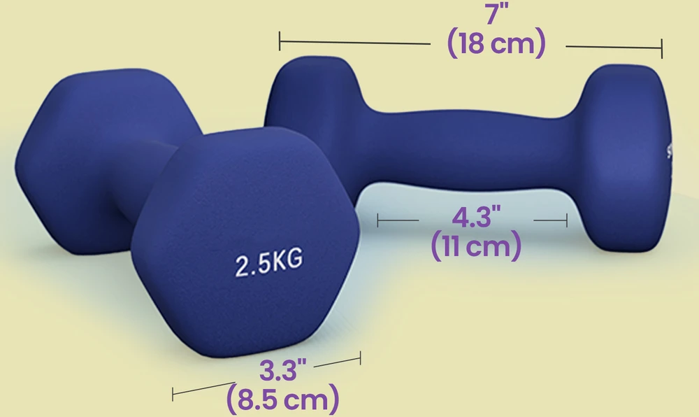 Koduva Hantelių rinkinys, 2 vnt., 2 x 2,5kg, juodas, jėgos treniruotėms