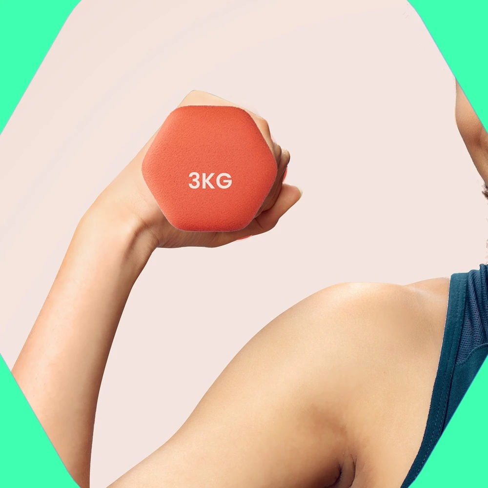 Koduva Hantelių rinkinys, 2 vnt., 2 x 3kg, ketaus su neopreno danga, oranžinis