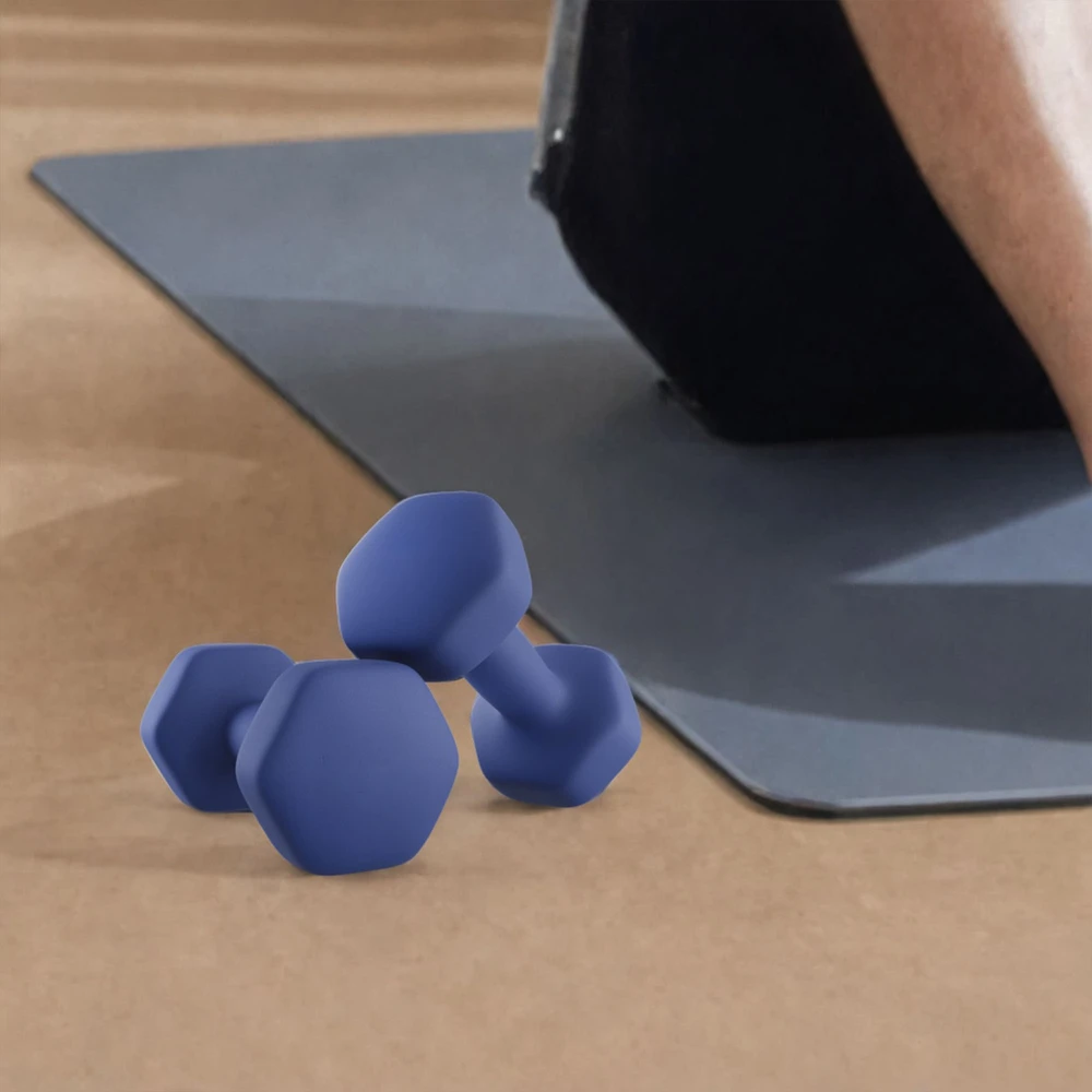 Koduva Hantelių rinkinys, 2 vnt., 2 x 5kg, mėlynas, ketaus su neopreno danga