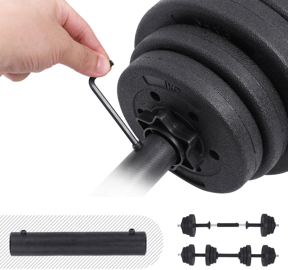 Koduva Hantelių rinkinys 20 kg, 2 vnt., juodas, su jungiamuoju plieniniu vamzdžiu