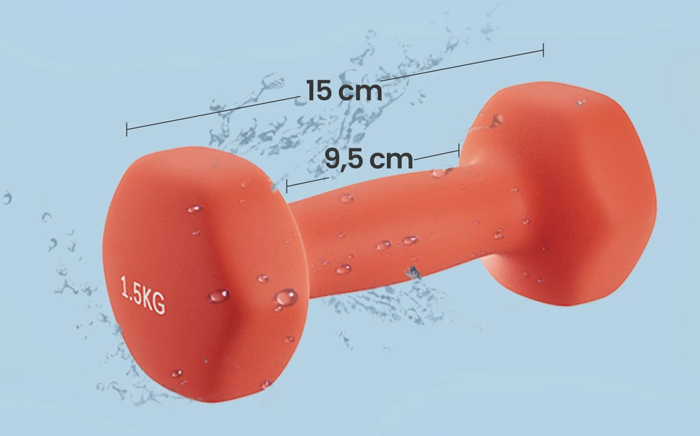 Songmics Hantelių rinkinys su stovu, 6 vnt., 1–2kg, šešiakampiai, neopreno danga