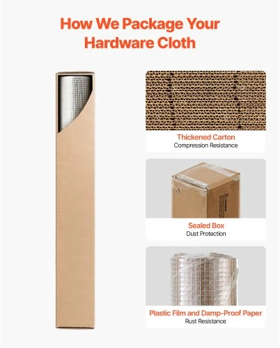 VEVOR Hardware cloth tvora, 6,3 mm, 1 x 5 m, 0,55 mm, sidabrinė