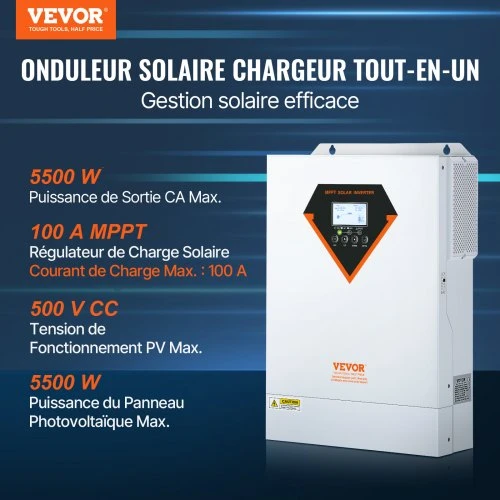 VEVOR Hibridinis saulės inverteris EM5500-48L, 5500 W, 230 V