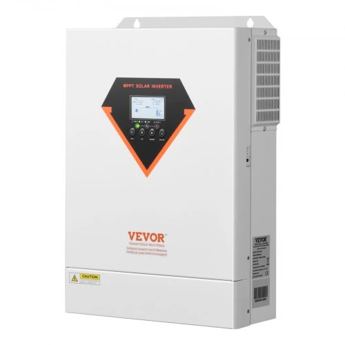 VEVOR Hibridinis saulės inverteris EM6200-48L, 6000 W, 48 V DC į vienfazį 220/230 V AC, 45 x 31 x 13 cm