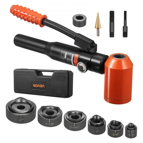 Koduva Hidraulinis skylių išmušimo rinkinys VEVOR TPA-10, 98,07 kN, 6 štampų rinkiniai, 12,7-50,8 mm