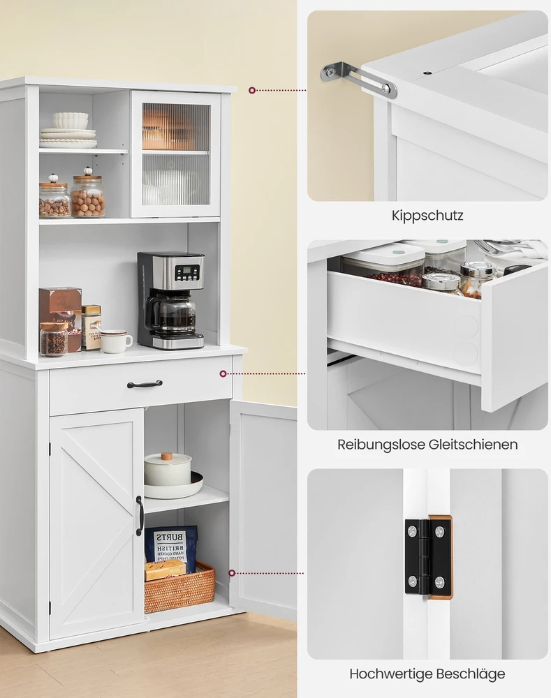 Songmics Indauja su apšvietimu, 39,7 x 80,4 x 180,3 cm, baltos debesų spalvos