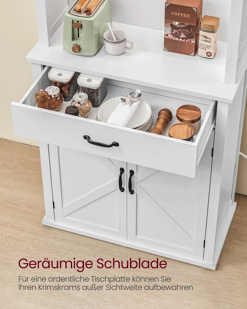 Songmics Indauja su apšvietimu, 39,7 x 80,4 x 180,3 cm, baltos debesų spalvos