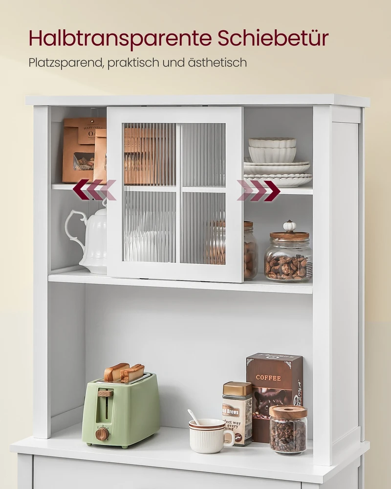 Songmics Indauja su apšvietimu, 39,7 x 80,4 x 180,3 cm, baltos debesų spalvos
