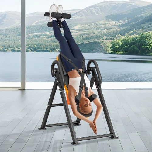 VEVOR Inversinis stalas QD002, plienas ir PU oda, oranžinis/juodas, iki 136 kg