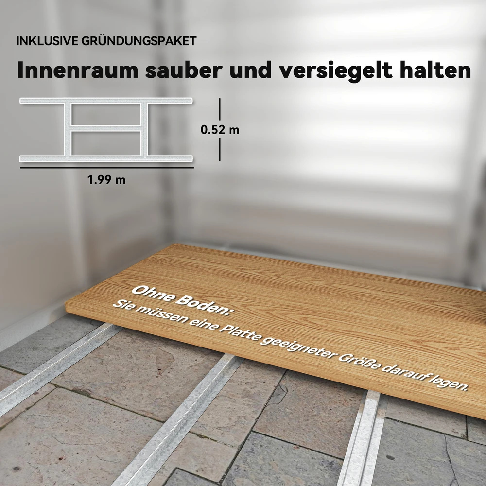 Aosom Įrankių sandėliukas 2,43 m², 213 x 131 x 192 cm, su dvišlaičiu stogu, rakinamos stumdomos durys, pilkas